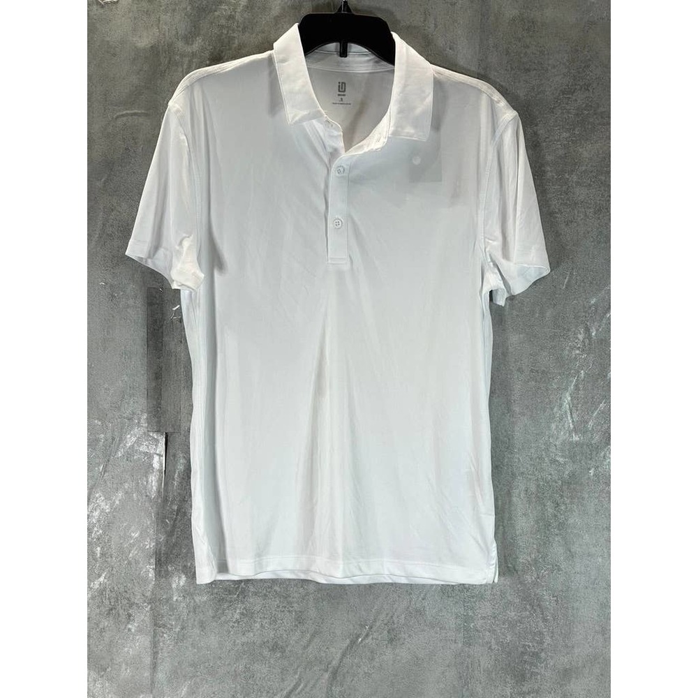 ID Ideology Men's Bright White Performance Training Short-Sleeve Polo Shirt SZ M